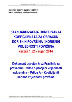 Određivanje koeficijenata korisnih vrijednosti povr&scaron;ina