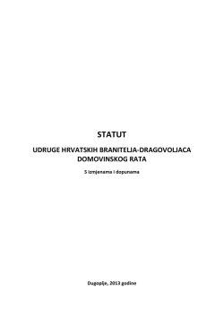 STATUT - Udruga hrvatskih branitelja dragovoljaca Domovinskog rata