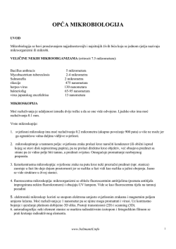 OPĆA MIKROBIOLOGIJA