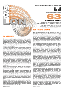 ZA KRAJ 2012 FOR THE END OF 2012