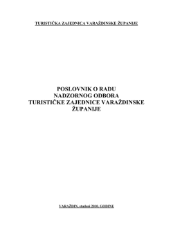 Poslovnik o radu Nadzornog odbora TZ Varaždinske županije