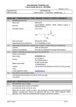 SIGURNOSNO-TEHNIČKI LIST Prema Uredbi (EZ