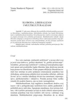 SLOBODA, LIBERALIZAM I MULTIKULTURALIZAM