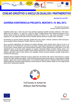 CIVILNO DRU&Scaron;TVO U AKCIJI ZA DIJALOG I PARTNERSTVO