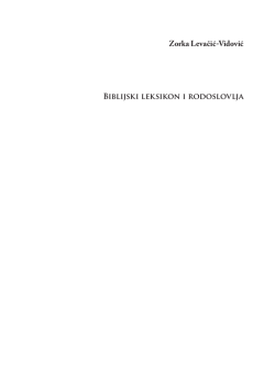 Zorka Levačić-Vidović Biblijski leksikon i rodoslovlja