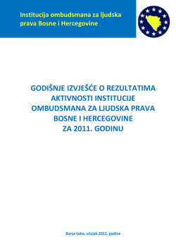godi&scaron;nje izvje&scaron;će o rezultatima aktivnosti institucije ombudsmana za