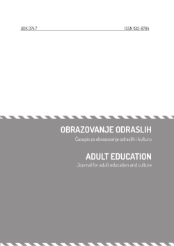 OBRAZOVANJE ODRASLIH ADULT EDUCATION