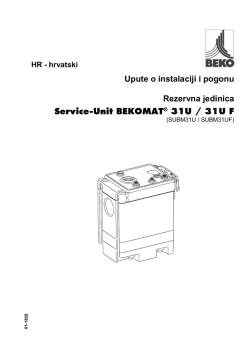 hrvatski Upute o instalaciji i pogonu Rezervna jedinica Service
