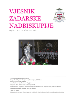 vjesnik 1-2 2012 - Vjesnici Zadarske nadbiskupije