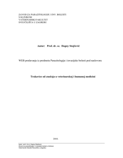 Trakavice - Zavod za parazitologiju i invazijske bolesti