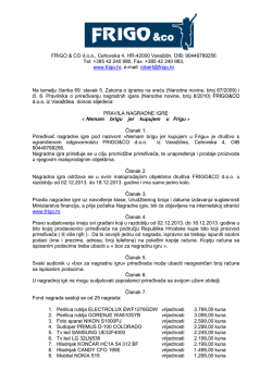 Pravila nagradne igre