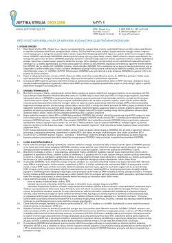 OPĆI UVJETI OPSKRBLJIVAČA ZA OPSKRBU KUĆANSTAVA