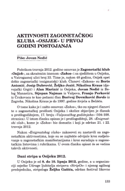 aktivnosti zagonetačkog kluba &raquo;osijek&laquo; u prvoj godini postojanja