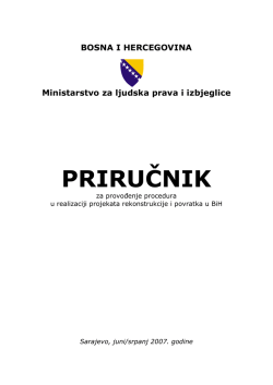 Priručnik za provođenje procedura u realizaciji projekata