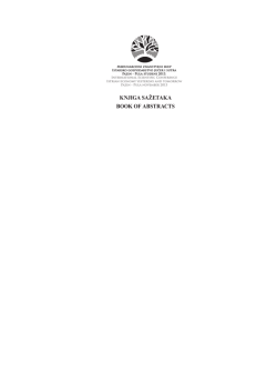 KNJIGA SAŽETAKA BOOK OF ABSTRACTS