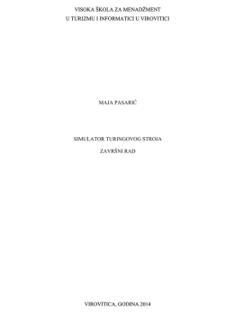 MAJA PASARIĆ SIMULATOR TURINGOVOG STROJA ZAVR&Scaron;NI