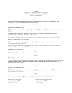 O IZMJENAMA I DOPUNAMA ZAKONA O SLOBODI PRISTUPA