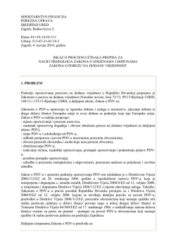 ISKAZ O PROCJENI UcINAKA PROPISA ZPDV 3 4 2014x