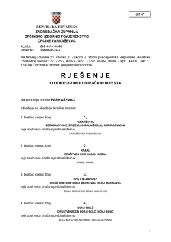 rije&scaron;enje o određivanju biračkih mjesta link