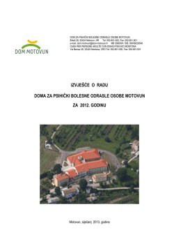 Izvje&scaron;će o radu za 2012. godinu