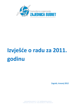 Izvje&scaron;će o radu za 2011. godinu