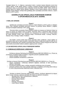 godi&scaron;nji plan upravljanja pomorskim dobrom u općini medulin za