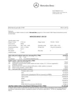Informativna ponuda 27709 09.01.2015