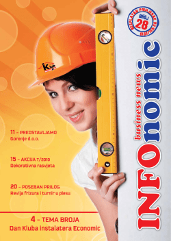 4- TEMA BROJA Dan Kluba instalatera Economic