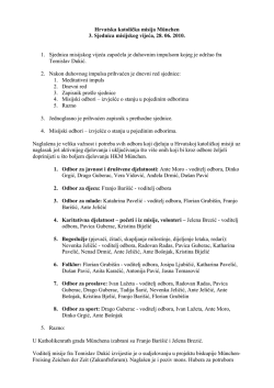 3. sjednica misijskog vijeća, 28.06.2010.