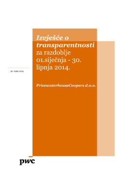 Izvješće o transparentnosti za razdoblje 01.siječnja