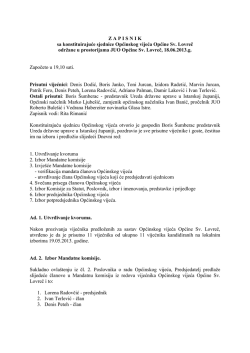 Z A P I S N I K sa konstituirajuće sjednice OV