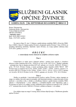 Službeni glasnik, broj 12/13 od 06.09.2013. godine