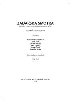 Smotra – Sadrzaj 2013 - ogranak matice hrvatske u zadru