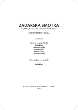 Smotra &ndash; Sadrzaj 2013 - ogranak matice hrvatske u zadru