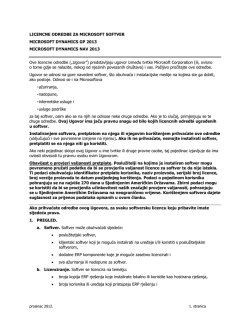 LICENCNE ODREDBE ZA MICROSOFT SOFTVER MICROSOFT