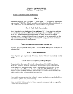 PRAVILA NAGRADNE IGRE ``Uz Telinea TV osvoji Smart TV`` I