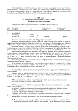 21.02.2015.- Natječaj za prodaju nekretnina u