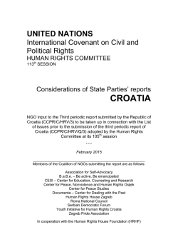 NGO contribution to the Third Periodic Report of - CCPR