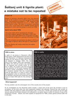 Šoštanj unit 6 lignite plant: a mistake not to be repeated