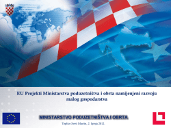 2. EU Projekti Ministarstva poduzetni&scaron;tva i obrta namijenjeni razvoju