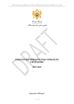 STRATEGIJA OBRAZOVANJA ODRASLIH CRNE GORE 2015-2025