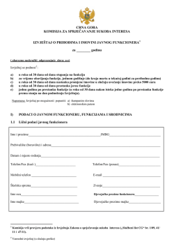 CRNA GORA KOMISIJA ZA SPRJEČAVANJE SUKOBA INTERESA