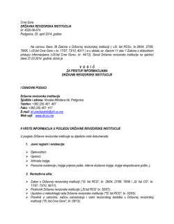 Crna Gora DRŽAVNA REVIZORSKA INSTITUCIJA br: 4020-06