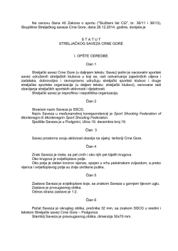statut sscg - Streljacki Savez Crne Gore