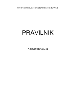 Pravilnik o nagrađivanju - &Scaron;portsko ribolovni savez zagrebačke