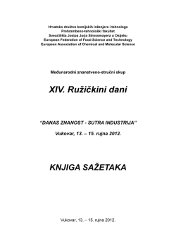 xiv. ružičkini dani-knjiga sažetaka - Prehrambeno