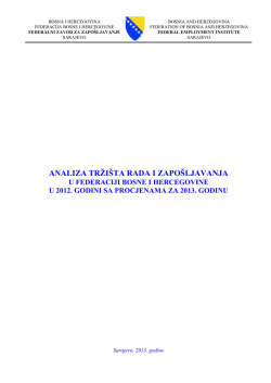 ANALIZA TRŽI&Scaron;TA RADA I ZAPO&Scaron;LJAVANJA