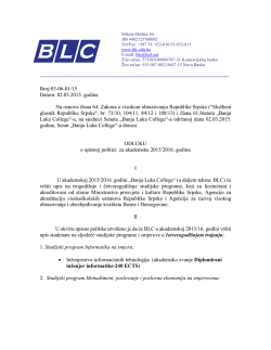 Broj:03-06-01/15 Datum: 02.03.2015. godine Na osnovu članа