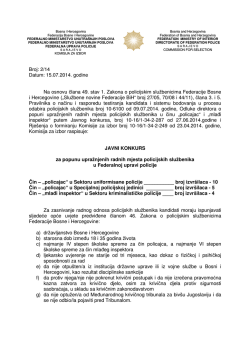 Broj: 2/14 Datum: 15.07.2014. godine Na osnovu člana 49. stav 1