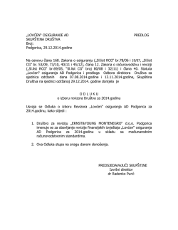 Predlog odluke o izboru Revizora Dru&scaron;tva za 2014.god.